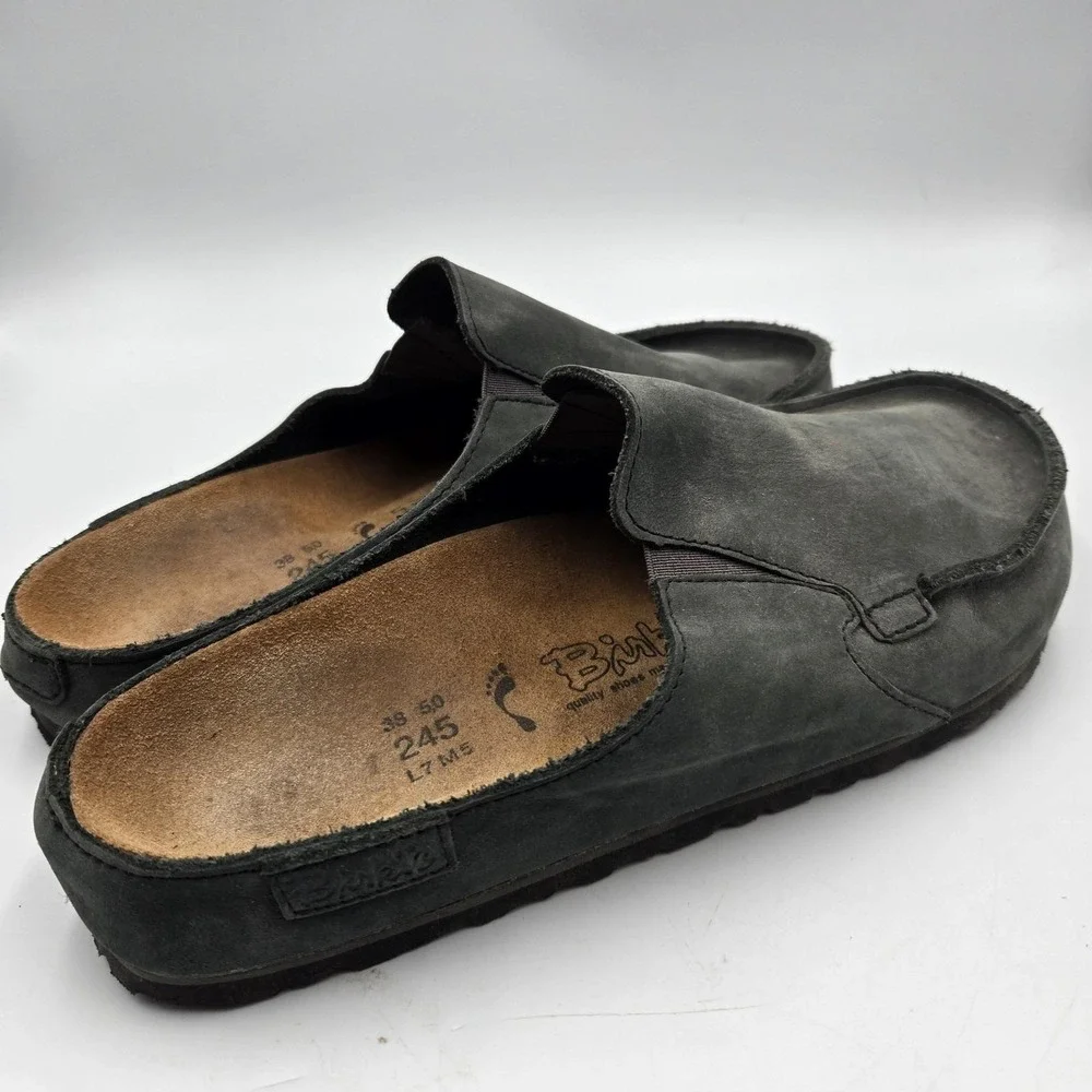 Birki's Birkenstock Naples Suede Clogs 38 L7 M5 Slip On Comfort‎ Footbed Shoe